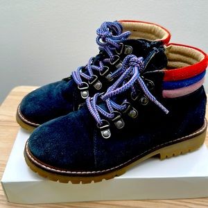 Mini Boden Little Girls Size 31 - Suede Stripe Boots